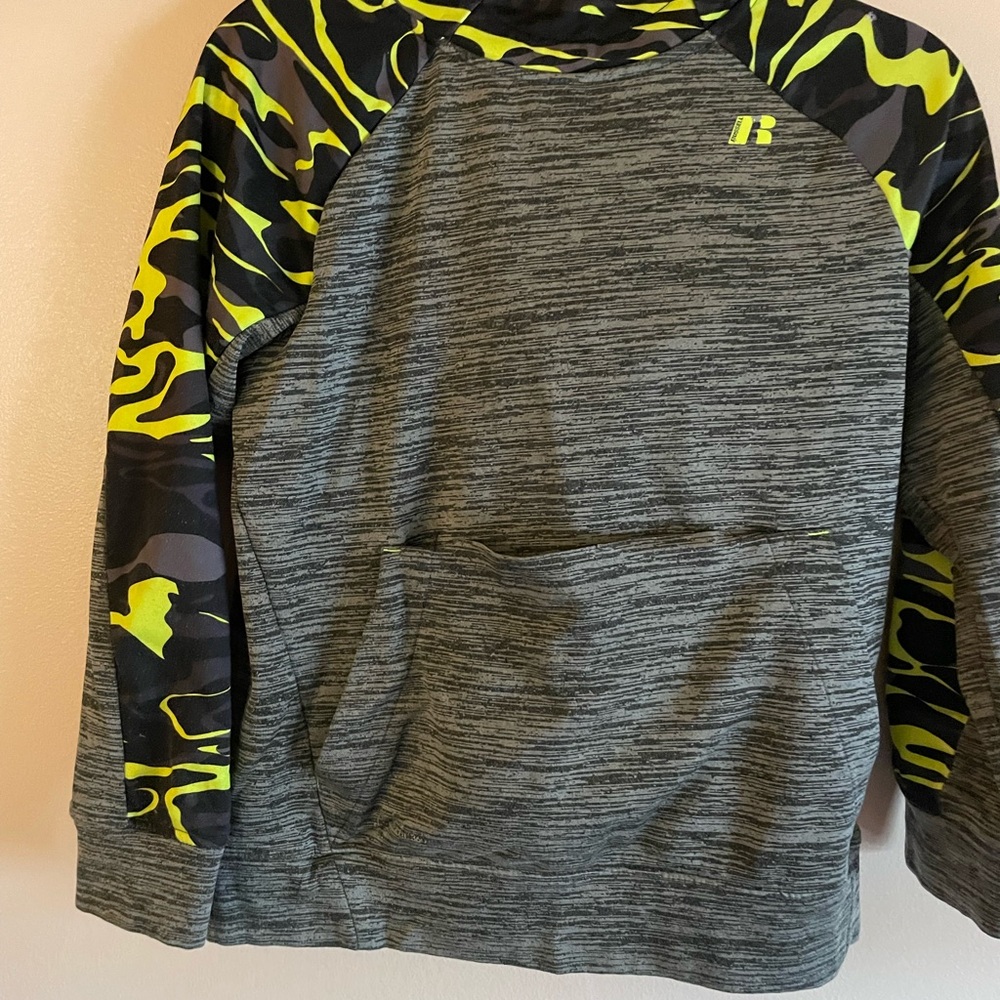 Russell Athletic Neon Green and Gray Sweatshirt